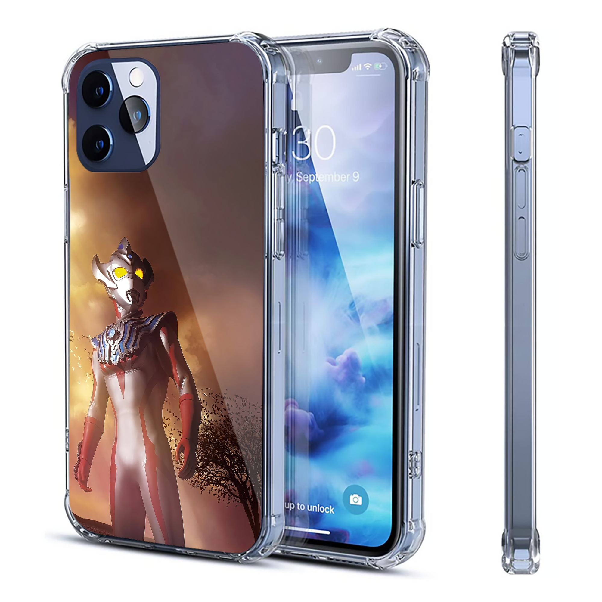 （画像用） ウルトラマン Ultraman 【iPhone 12シリーズ対応】透明スマホケース（クリアソフトケース）